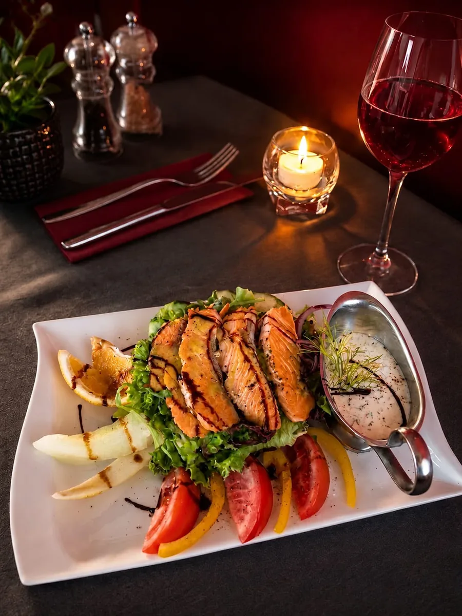 Colorful Salad with Salmon